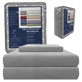 Thermee 718498944088 Micro Flannel Sheets Set Twin-size With 14 Inch Deep Pocket Fits Twin Mattresse