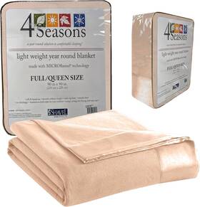 Thermee 718498945481 Micro Flannel Full/queen Size Blankets Lightweight Tan