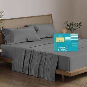 Thread Spread 655471026723 100% Egyptian Cotton Sheets California King Dark Grey