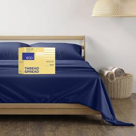 Thread Spread 655471274339 100% Egyptian Cotton Queen Size Sheet Set - 4 Pc 600 Count Co Thread Spread 655471274339 100% Egyptian Cotton Queen Size Sheet Set - 4 Pc 600 Count Co