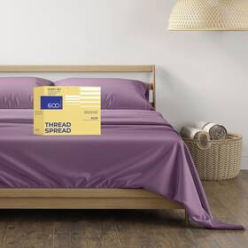 Co-600tc-full0-plum Thread Spread 100% Egyptian Cotton Sheets Full Size - 600 Count
