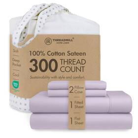 Thm-300-sld-lilac-q Threadmill Cotton Queen Sheet Set 100% Sheets For Lilac Solid Thm-300-sld-lilac-q Threadmill Cotton Queen Sheet Set 100% Sheets For Lilac Solid