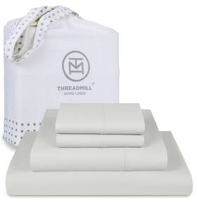 Thm-600-sld-silver-f Threadmill 100% Cotton Sheets For Full Size Bed - 600 Thread Count S Thm-600-sld-silver-f Threadmill 100% Cotton Sheets For Full Size Bed - 600 Thread Count S