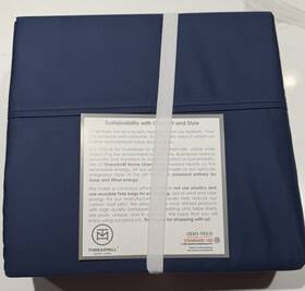 Thm-800-sld-folkstone-t Threadmill Luxury 800 Thread Count Twin 100% Cotton Sheets - Folkstone Blue S