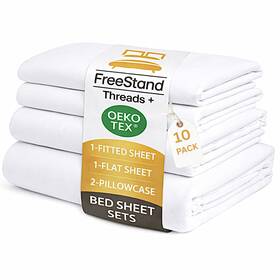 Lin-sst-009-wht Threads Twin 4-piece Sheet Set 100 Gsm Soft Microfiber 10 Pack White Lin-sst-009-wht Threads Twin 4-piece Sheet Set 100 Gsm Soft Microfiber 10 Pack White