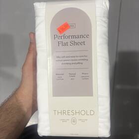 062-16-5683 Threshold Performance Flat Sheet King Size 100% Cotton 400 Thread Count Sateen