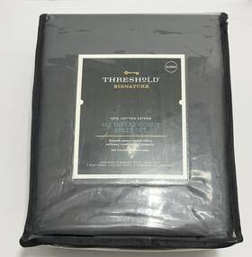 Threshold 191908095981 800 Thread Count Solid Sheet Set Queen Gray