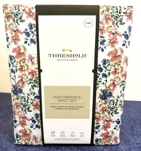 Threshold 191908111414 Performance Sheet Set King Size Disty Floral Design 400 Thread Count