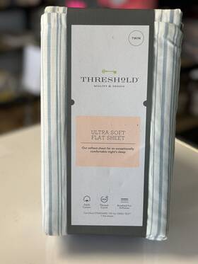 Threshold 191908123974 Ultra Soft Twin Flat Sheet Striped