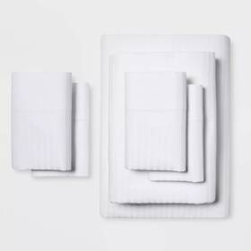 Threshold 191908128955 Solid Performance 400 Thread Count Sheet Set True White King