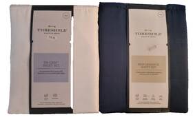 Threshold 191908129860 500/400 Thread Count Tri-ease And Performance Sheet Set- White- Dk Blue
