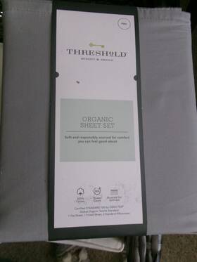 Threshold 191908140162 New Full Size Solid Performance Sheet Set 100% Cotton - Grey