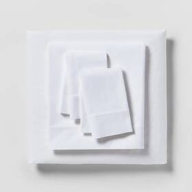 Threshold 191908172545 Organic Sheet Set King White 300 Thread Count -