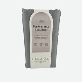 Threshold 191908173559 400 Thread Performance Flat Sheet 100% Cotton Cls Gray Solid Threshold 191908173559 400 Thread Performance Flat Sheet 100% Cotton Cls Gray Solid