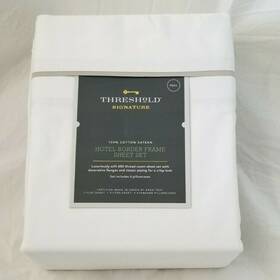 Threshold 191908358253 6 Pc Signature 600 Tc Birch Hotel Border Frame Full Sheet Set Nip Threshold 191908358253 6 Pc Signature 600 Tc Birch Hotel Border Frame Full Sheet Set Nip