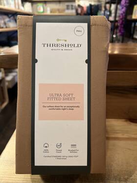 Threshold 191908530895 Full Ultra Soft Fitted Sheet 100% Cotton 300 Thread Count- Brown Threshold 191908530895 Full Ultra Soft Fitted Sheet 100% Cotton 300 Thread Count- Brown