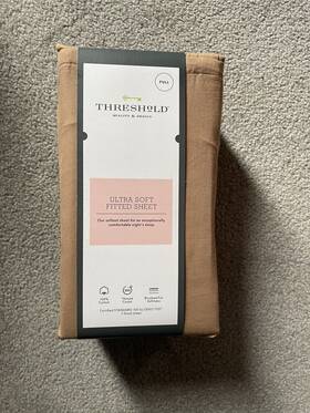 Threshold 191908645780 300 Thread Count Tan 100% Cotton Full Sheet Nip