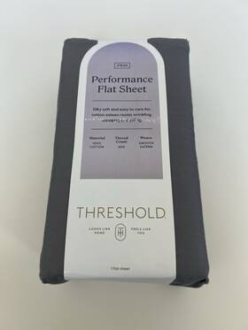 Threshold 191908760896 400 Thread Count Performance Flat Sheet Twin Gray New Threshold 191908760896 400 Thread Count Performance Flat Sheet Twin Gray New