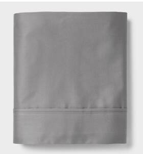 Threshold 191908761473 Queen 400 Thread Count Performance Flat Sheet Classic Gray New