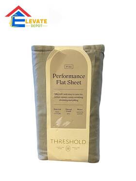 Threshold 191908761510 Performance Flat Sheet Full Size 100% Cotton 400 Thread