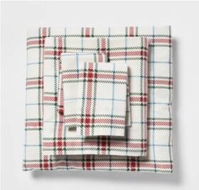 Threshold 191908872964 Queen Plaid Holiday Pattern Soft Warm Cotton Flannel Sheet Set Threshold 191908872964 Queen Plaid Holiday Pattern Soft Warm Cotton Flannel Sheet Set