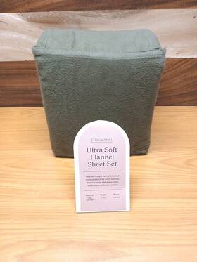 Threshold 198101052377 Ultra Soft Flannel Sheet Set Twin/twin Xl 100% Cotton Green Threshold 198101052377 Ultra Soft Flannel Sheet Set Twin/twin Xl 100% Cotton Green