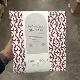 Threshold 198850919518 Twin/twin Xl 400 Thread Count Holiday Sheet Set Woodblock Leaf New