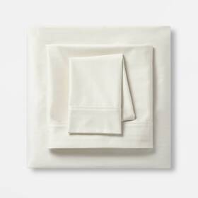 8618 Threshold 490621608646 400 Thread Count Performance Sateen Sheet Set - Full Sour Cream #8618