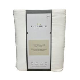 Threshold 490621622819 New Performance Sheet Set White 400 Thread 100% Cotton - Full Size