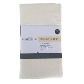 Threshold 490621633099 Ultra Soft Ivory Xl Twin Flat Sheet 300 Thread Count 100% Cotton