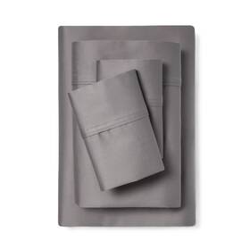 Threshold 490621633228 Twin Xl Sateen Cotton Solid Gray 4 Pc Performance Sheet Set Nwot