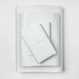 52703484 Threshold Performance Solid Sheet Set California King Morning Frost 400 Thread Count