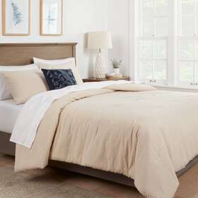 81786280 Threshold King Clipped Linework Comforter And Sham Set Khaki -