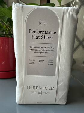 83724866 Threshold King 400 Thread Count Performance Flat Sheet Sour Cream - 83724866 Threshold King 400 Thread Count Performance Flat Sheet Sour Cream -