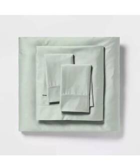 85239439 Threshold King 400 Thread Count Solid Performance Sheet Set Green- 85239439 Threshold King 400 Thread Count Solid Performance Sheet Set Green-