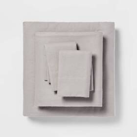 85239840 Threshold King Fall Flannel Solid Sheet Set Gray - 85239840 Threshold King Fall Flannel Solid Sheet Set Gray -