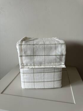 87418107 Threshold Full Flannel Sheet Set Ivory 4 Pc Cream New