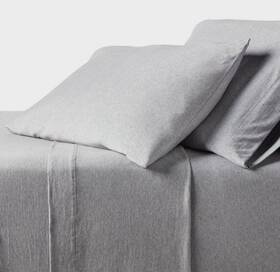 89179926 Threshold Cotton Jersey Sheet Set King Heather Gray 4pcs New Light Breathable