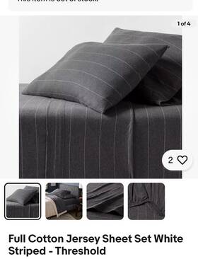 89182505 Threshold Threshold-full Cotton Jersey Sheet Set Gray With White Stripe