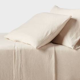 89182519 Threshold King Cotton Jersey Sheet Set Heather Oatmeal -