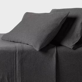 89182524 Threshold Queen Cotton Jersey Sheet Set Heather Charcoal -