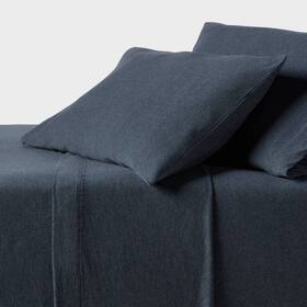 89182536 Threshold Twin Cotton Jersey Sheet Set Heather Blue - 3-piece 100% 89182536 Threshold Twin Cotton Jersey Sheet Set Heather Blue - 3-piece 100%
