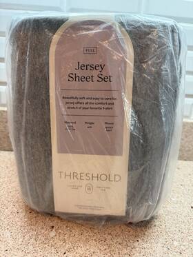 89182561 Threshold Full Cotton Jersey Sheet Set Heather Gray -