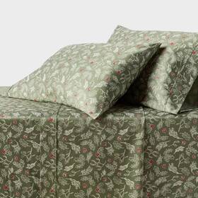 90206664 Threshold Twin/twin Xl 400 Thread Count Performance Holiday Sheet Set Green Holly 90206664 Threshold Twin/twin Xl 400 Thread Count Performance Holiday Sheet Set Green Holly