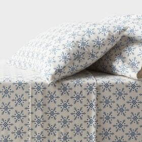 90534678 Threshold Queen Ultra Soft Holiday Flannel Sheet Set Ivory/blue Snowflake - 90534678 Threshold Queen Ultra Soft Holiday Flannel Sheet Set Ivory/blue Snowflake -