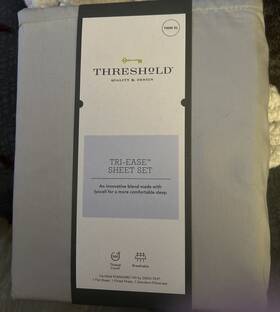 Mc-7169976 Threshold Twinxl 500 Thread Count Tri-ease Light Gray Sheet Set Flat/fitted/case