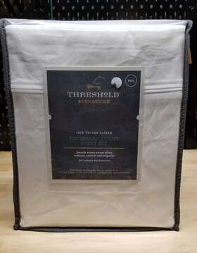 Threshold Signature 191908095936 Full 6pc 800 Thread Count Solid Sheet Set White -