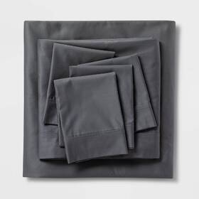 78273693 Threshold Signature California King 6pc 800 Thread Count Solid Sheet Set Gray -