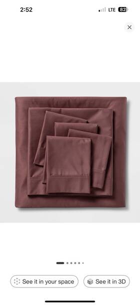 78374999 Threshold Signature Queen 6pc 800 Thread Count Solid Sheet Set Mauve - 78374999 Threshold Signature Queen 6pc 800 Thread Count Solid Sheet Set Mauve -