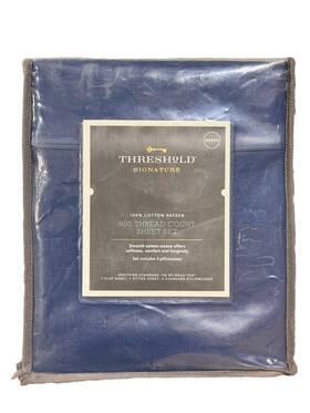 78375209 Threshold Signature Queen 6pc 800 Thread Count Solid Sheet Set Indigo - 78375209 Threshold Signature Queen 6pc 800 Thread Count Solid Sheet Set Indigo -